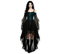 Womens Witch Dress,Halloween Costumes 2026 Renaissance Medieval Vampire Dresses Butterfly Sleeve Mesh Gothic Outfit