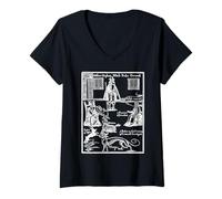 Womens Witch Finder General Historical Engraving V-Neck T-Shirt