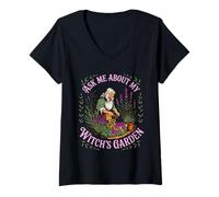 Women's Witch’s Garden Green Witch Herbalist V-Neck T-Shirt