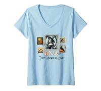 Womens Witch Salem They Missed One 1692 Halloween Postage Stamp V-Neck T-Shirt