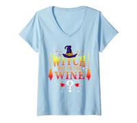 Women's Witch Way to The Wine Halloween V-Neck T-Shirt