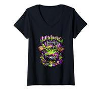 Women's Witchcore Sewing Magic Cauldron V-Neck T-Shirt