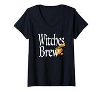 Women's Witches Brew Coffee Bar Latte Women's Gift V-Neck T-Shirt