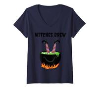 Womens Witches Brew Halloween V-Neck T-Shirt