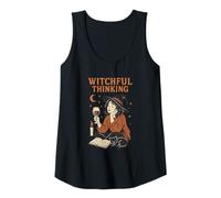 Womens 'Witchful Thinking' s Wine Witch Halloween s Book Readers Tank Top