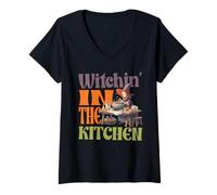 Womens Witchin in The Kitchen - Halloween Cooking V-Neck T-Shirt