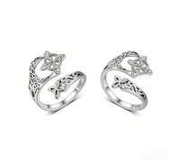 Women's Witch's Knot Ring, Adjustable S925 Sterling Silver Open Ring, Witch's Protective Knot Symbolizes Gothic Jewelry, Suitable for Daily Wear and Witch Style Lovers (2PCS)