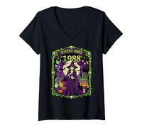 Women's Witchy Since 1988 October Baby Born 80s Halloween V-Neck T-Shirt