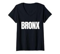 Women's with The Word Bronx in Huge Letters V-Neck T-Shirt
