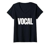 Women's with The Word Vocal in Huge Letters V-Neck T-Shirt