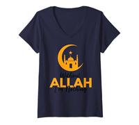 Womens Without Allah I'm Nothing Ramadan Kareem Muslim Islamic V-Neck T-Shirt