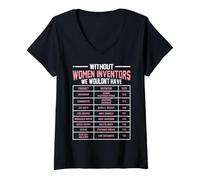Womens Without Women Inventors We Wouldn't Have Aquariums Dishwashe V-Neck T-Shirt