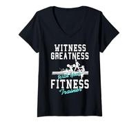 Womens Witness Greatness With Your Fitness Trainer V-Neck T-Shirt
