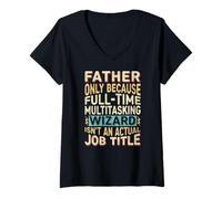 Womens Wizard Job Title Quote - Funny Father V-Neck T-Shirt