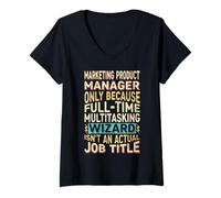 Womens Wizard Job Title Quote - Funny Marketing Product Manager V-Neck T-Shirt