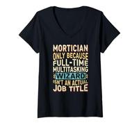 Womens Wizard Job Title Quote - Funny Mortician V-Neck T-Shirt