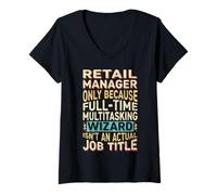 Womens Wizard Job Title Quote - Funny Retail Manager V-Neck T-Shirt