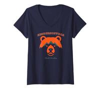 Womens WNC Retro Hendersonville NC North Carolina Wildlife Bear V-Neck T-Shirt