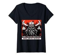Womens Wodan Odin ancient Germans Futhark Vikings Runes Berserker V-Neck T-Shirt