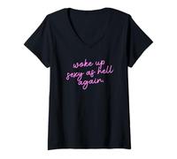 Women's Woke Up Sexy As Hell Again Funny Sarcastic Women's V-Neck T-Shirt