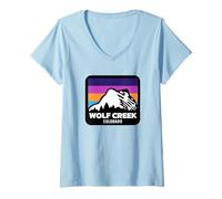 Womens Wolf Creek Ski Area Colorado Skiing Snowboarding Family Trip V-Neck T-Shirt