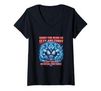 Women's Wolf Design - Sorry for Being So Sexy and Funny V-Neck T-Shirt