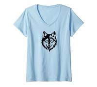 Women's Wolf Lone Wolf Pack Howl Timber V-Neck T-Shirt