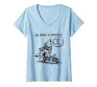 Women's Wolf No Kings in America March 28 2026 V-Neck T-Shirt