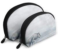 Womens Wolf Series (24) Travel Cosmetic Bags Waterproof 2PC Makeup Clutch Pouch Cosmetic and Toiletries Organizer Bag Portable Travel Toiletry Pouch Girls