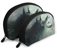 Womens Wolf Series (9) Travel Cosmetic Bags Waterproof 2PC Makeup Clutch Pouch Cosmetic and Toiletries Organizer Bag Portable Travel Toiletry Pouch Girls