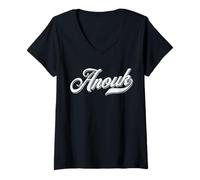 Womens Woman Girls Funny Humour Gift Idea First Name for Anouk V-Neck T-Shirt