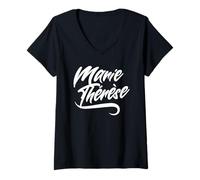 Womens Woman Girls Funny Humour Gift Idea First Name Marie Thérèse V-Neck T-Shirt