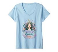 Women's Woman of a Certain Rage Medusa Greek Mythology Feminist V-Neck T-Shirt