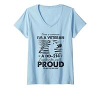 Womens Woman Veteran DD-214 I Walked The Walk Proud To Have Served V-Neck T-Shirt