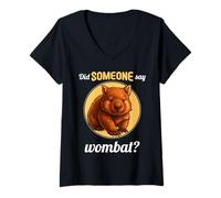 Womens Wombats Did Someone say Wombat V-Neck T-Shirt