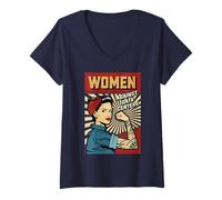 Women's Women Against Data Centers Vintage Protest Graphic Retro V-Neck T-Shirt