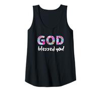 Womens Women Casual Graphic GOD BLESS YOU Tank Top