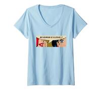 Womens Women Human Rights - No Human Is Illegal - Comic Pop Art V-Neck T-Shirt