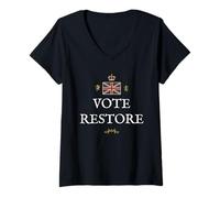 Womens Women Men Great Britain British Patriots UK Vote Restore GB V-Neck T-Shirt
