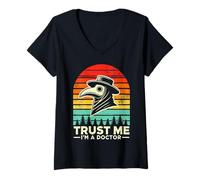 Womens Women Men I'm A Doctor Plague Doctor Face Mask Physician V-Neck T-Shirt