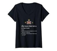 Womens Women Men Patriotic British Pride Supporters Anglophobia UK V-Neck T-Shirt