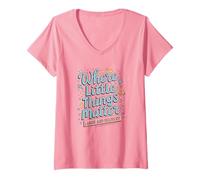 Womens Women Nurse Pride Where Little Things Matter Design V-Neck T-Shirt