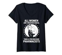 Women's Women Pharmacy Technician Mom RX CPhT V-Neck T-Shirt