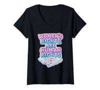 Womens Women’s Rights are Human Right Statement Design V-Neck T-Shirt