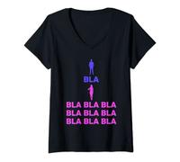 Womens Women vs Men Funny Bla Talking Fun Saying For Mom And Dad V-Neck T-Shirt