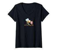 Womens Womens Bee The Reason They Smile Tee. Happy, Cute Graphic V-Neck T-Shirt