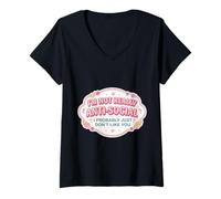 Women's Womens I'm Not Antisocial I Probably Don't Like You Funny V-Neck T-Shirt