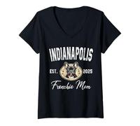 Womens Womens Indianapolis Frenchie Mom Shirt French Bulldog in Dog V-Neck T-Shirt