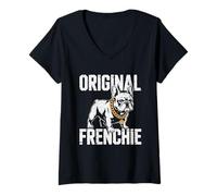 Womens Womens Original Frenchie Chain Cool French Bulldog Gift V-Neck T-Shirt