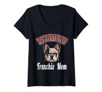 Womens Womens Richmond Frenchie Mom Shirt French Bulldog Dog Lover V-Neck T-Shirt